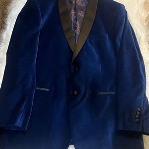 Royal blue velvet blazer